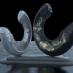 中式金属雕塑城市小品3D模型下载